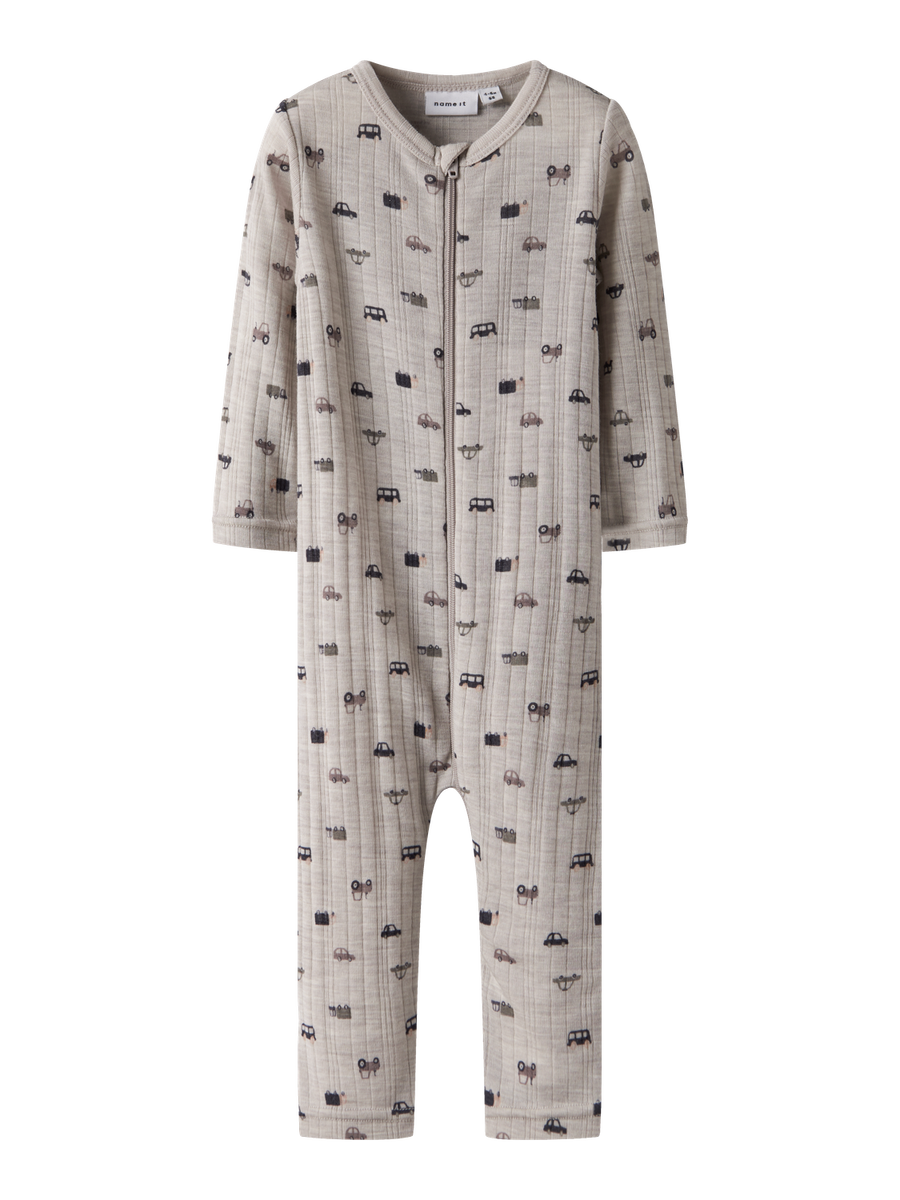 Pigiama Lilla NAME IT Nbfwang Wool Needle Nightsuit Solid Noos Pyjama Voor Baby's, Meisjes, 1 Stuk, Purple Dove Tutina Neonata Name It Lana