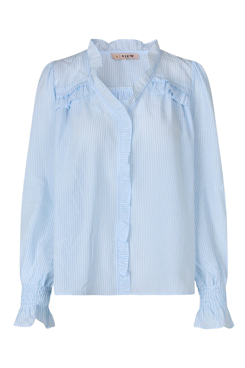 Aila Frill Ss V Blouse 35866 Off White Top Fra Cocouture main image 0